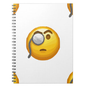 emoji monocle spiral notebook