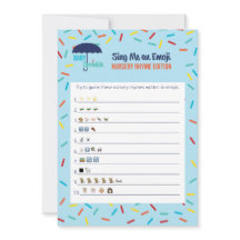 Emoji Nursery Rhyme Baby Shower Game Card