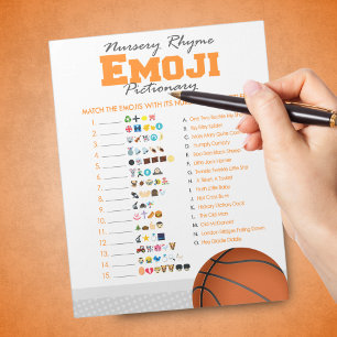 Emoji Nursery Rhyme Basketball Baby Shower Game Notepad