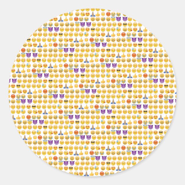 emoji overload classic round sticker (Front)