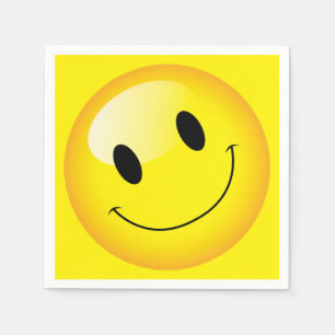 Emoji Party Cheerful Emoticon Happy Face Napkin