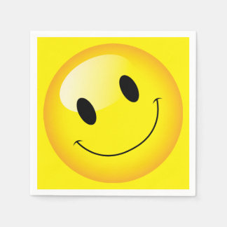Emoji Party Cheerful Emoticon Happy Face Napkin