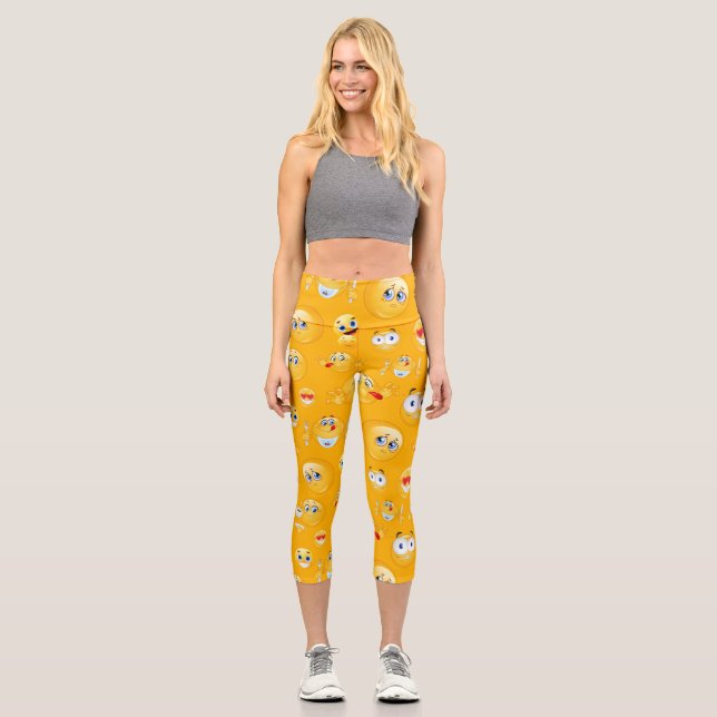 Emoji Pattern 2 Capri Leggings (Front)