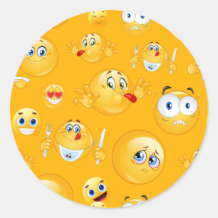 Emoji Pattern 2 Classic Round Sticker
