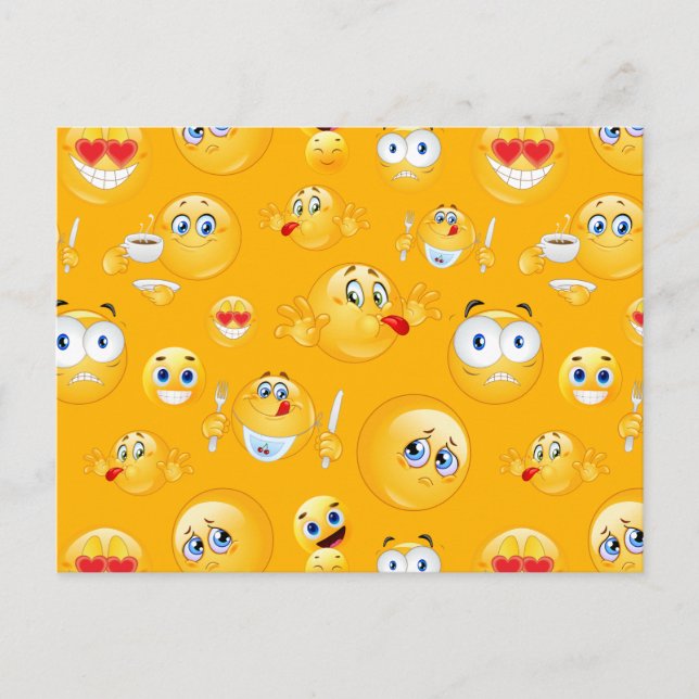 Emoji Pattern 2 Holiday Postcard (Front)