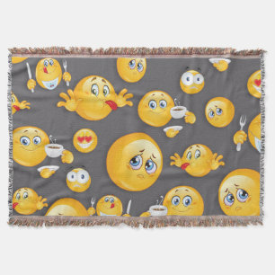 Emoji Pattern 2 Throw Blanket