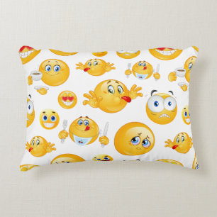 Emoji Pattern Decorative Cushion