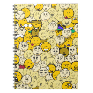 Emoji Pattern Spiral Notebook