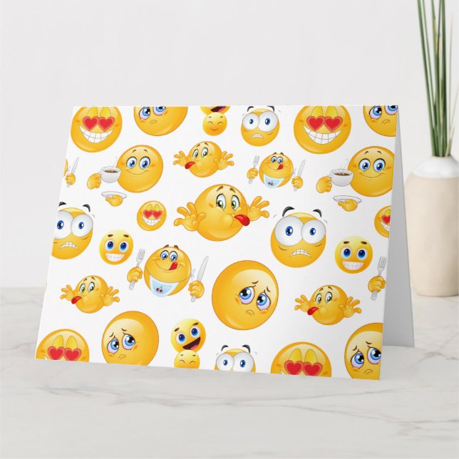 Emoji Pattern Thank You Card (Front)
