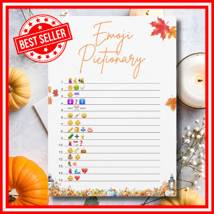 EMOJI PICTIONARY Baby Shower Game A Little Pumpkin Invitation