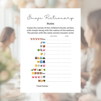 Emoji Pictionary Baby Shower Game with Answers Custom Letterhead