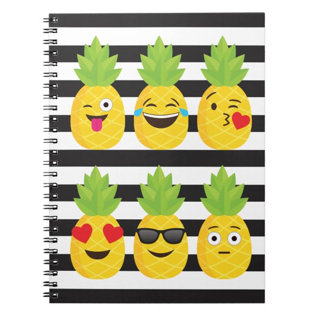emoji pineapple spiral notebook (Front)