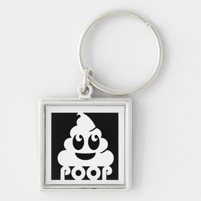 Emoji Poo Square Key Ring (Front)