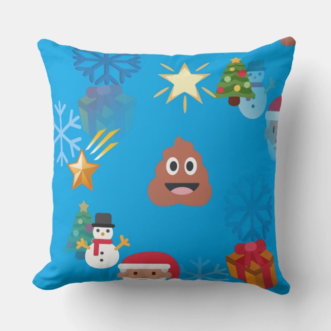 emoji poop christmas cushion (Front)