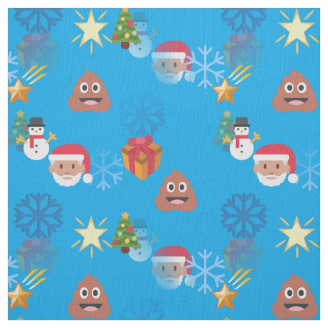 emoji poop christmas fabric (Swatch)