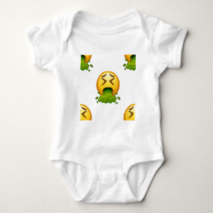 emoji puking baby bodysuit