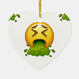 emoji puking ceramic tree decoration