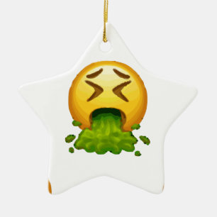 emoji puking ceramic tree decoration