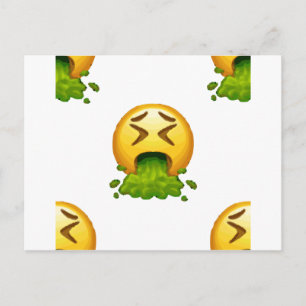 emoji puking postcard