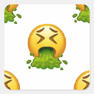 emoji puking square sticker