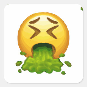 emoji puking square sticker