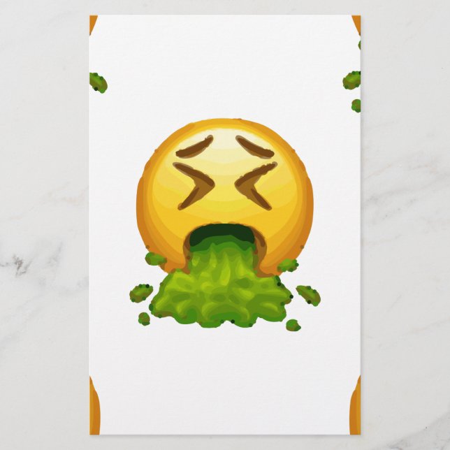 emoji puking stationery (Front)