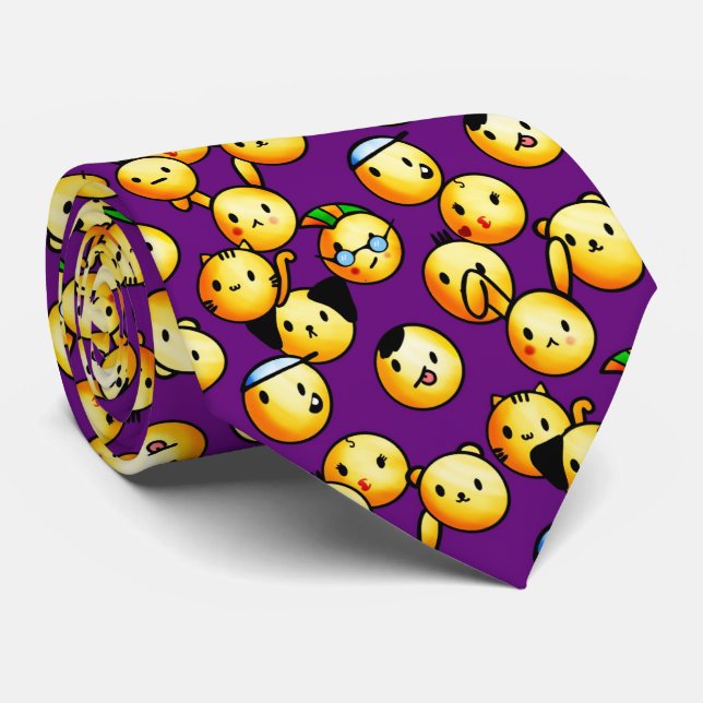 Emoji Purple Tie (Rolled)