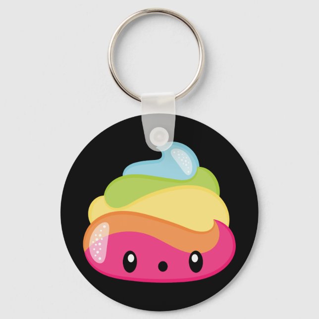 Emoji Rainbow Poop! Key Ring (Front)