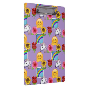 Emoji Rainbows, Unicorns & Flowers Clipboard
