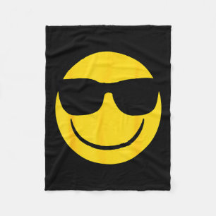 Emoji Retro Sungles Yellow Smile Face  Fleece Blanket