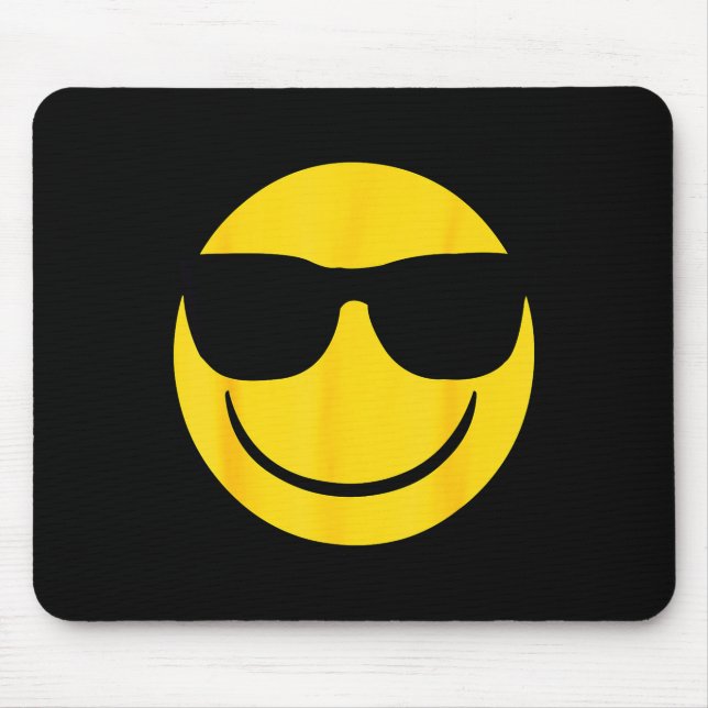 Emoji Retro Sungles Yellow Smile Face  Mouse Pad (Front)