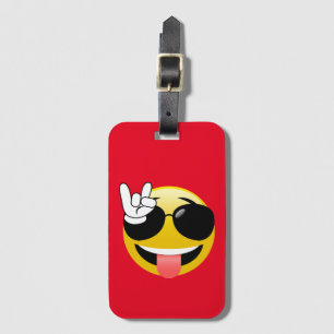 Emoji Rock On Luggage Tag