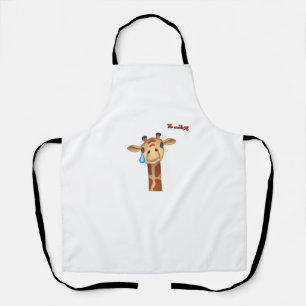 emoji sad crying giraffe face   apron