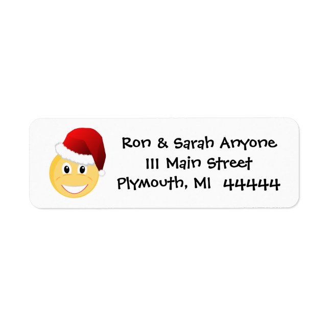 Emoji Santa Address Label (Front)