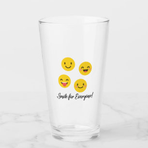 Emoji smile for everyone glass