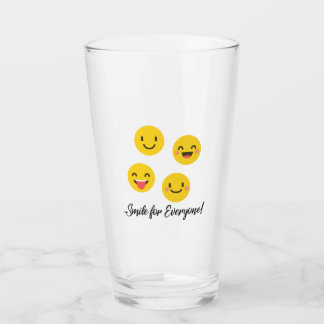 Emoji smile for everyone glass