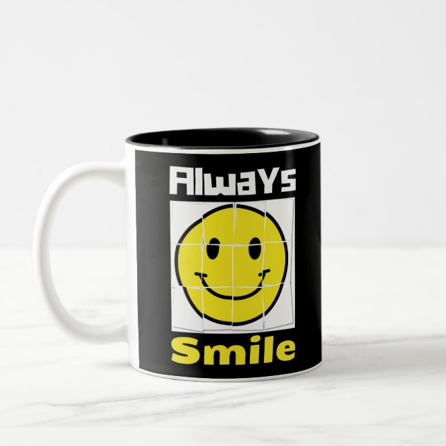 emoji smile Two-Tone coffee mug (Left)