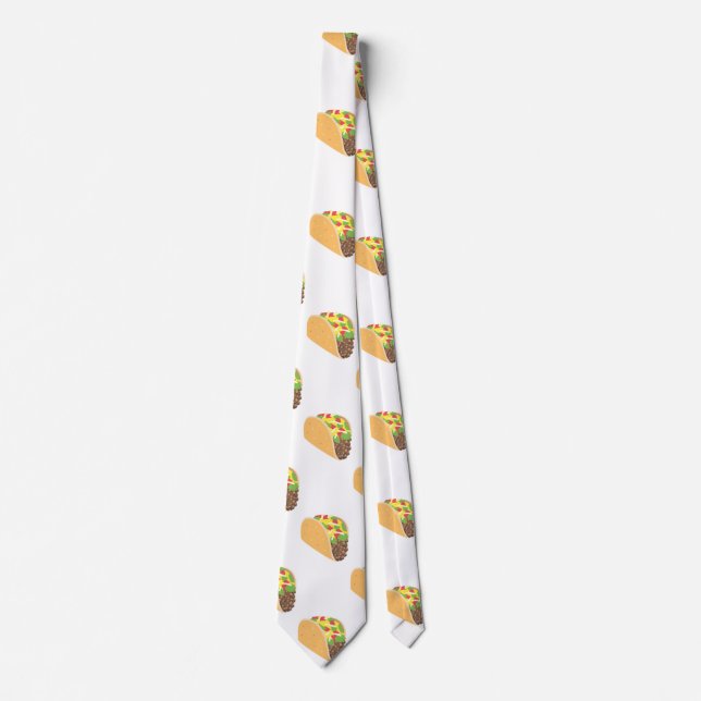 emoji taco menswear mens necktie neck tie (Front)