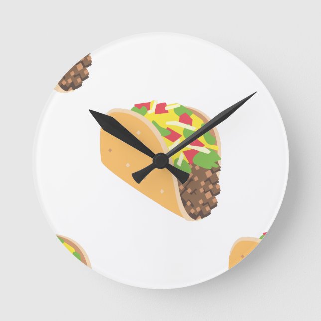 emoji taco round clock (Front)