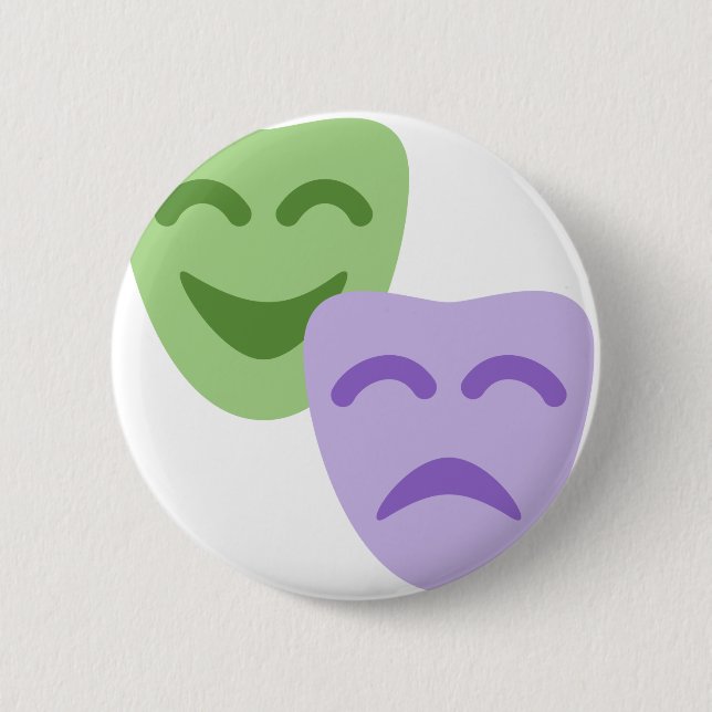 Emoji Twitter - Drama Theater 6 Cm Round Badge (Front)
