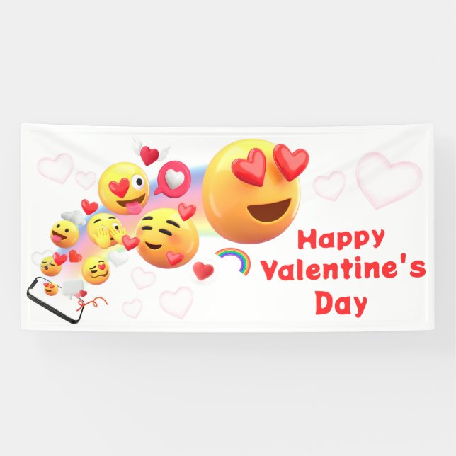 Emoji Valentines Day Banner (Horizontal)