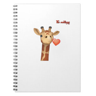 emoji winking kissing heart giraffe face notebook