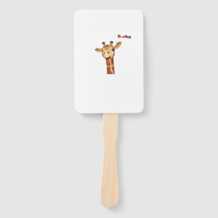 emoji winking tongue out giraffe face hand fan