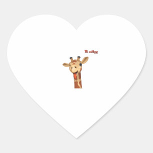 emoji winking tongue out giraffe face   heart sticker