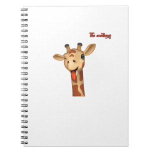 emoji winking tongue out giraffe face   notebook