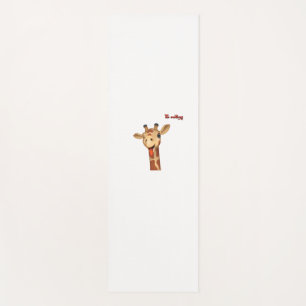 emoji winking tongue out giraffe face   yoga mat
