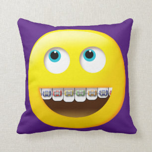 Emoji with Braces Pillow