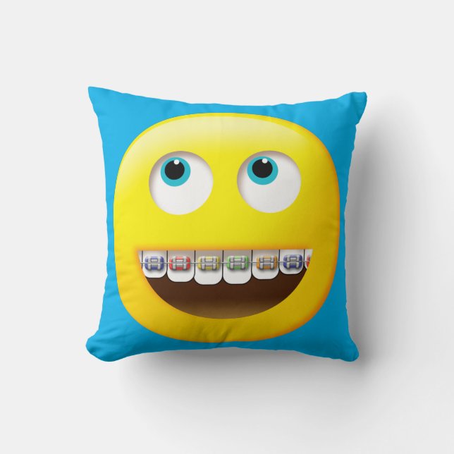 Emoji with Braces Pillow (Front)