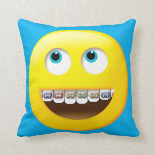 Emoji with Braces Pillow