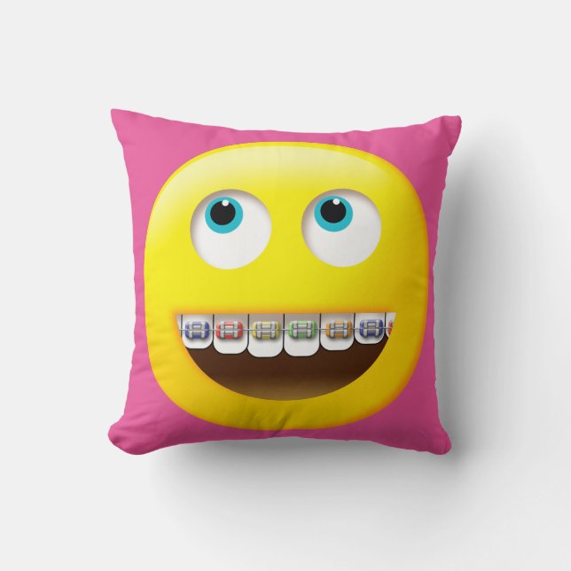 Emoji with Braces Pillow (Front)
